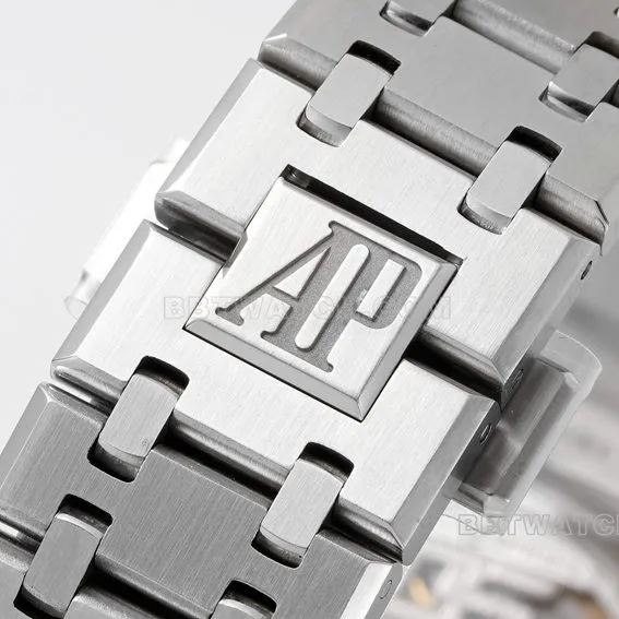 APS factory Audemars PiguetRoyal Oak1:1super cloneblack dialsteel bracelet model 15510ST.OO.1320ST.07front live photo