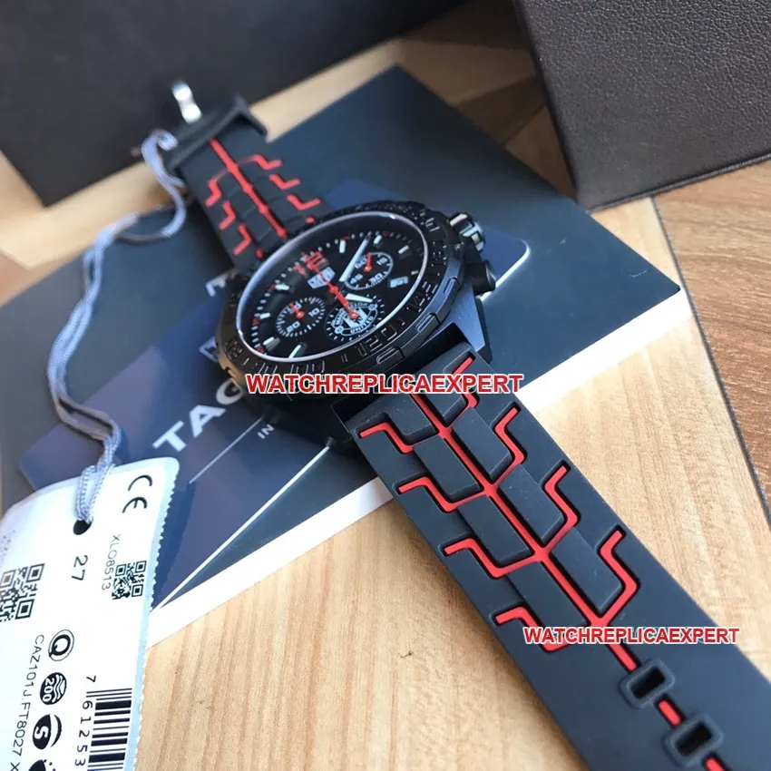 Tag Heuer F1top-tier 1:1high-quality replicablack dial Manchester United CAZ101Jfront live photo