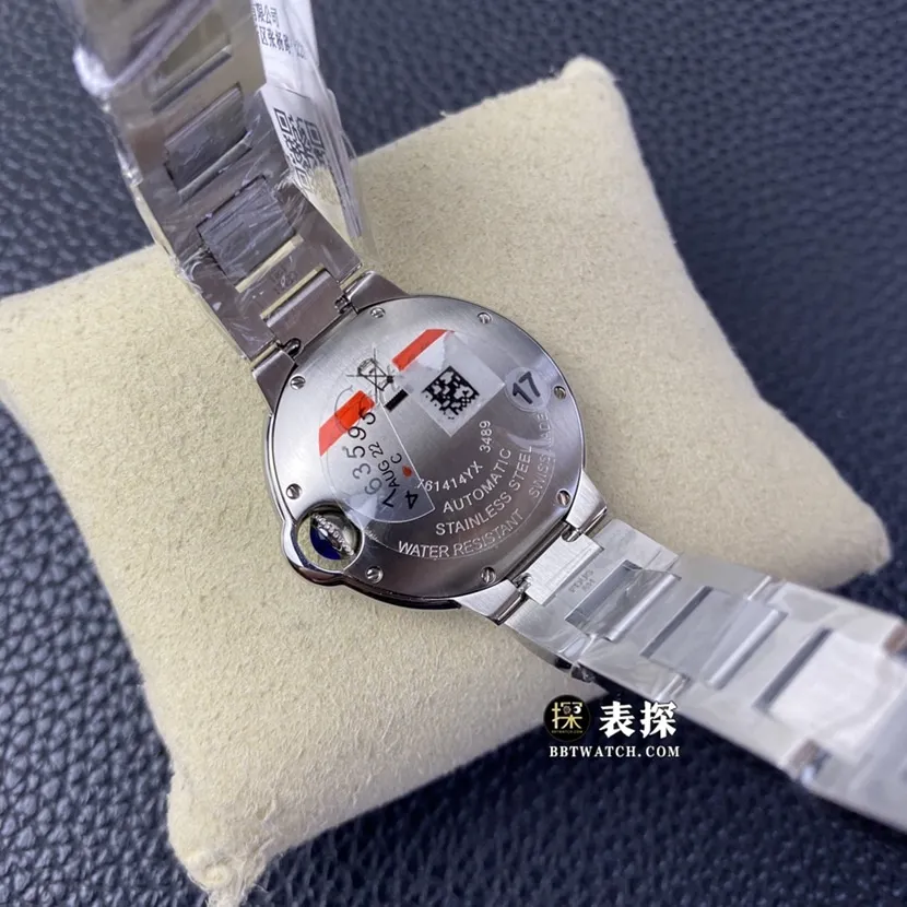 V6 factory Cartier blue balloon top-tier watch ladies silver white dialsteel bracelet model pictures and prices front live photo
