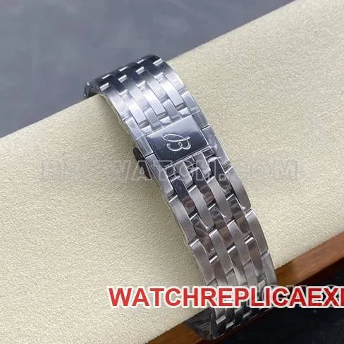 1:1replica watch BreitlingBLS factory aviation chronographgreen dialsteel bracelet front live photo