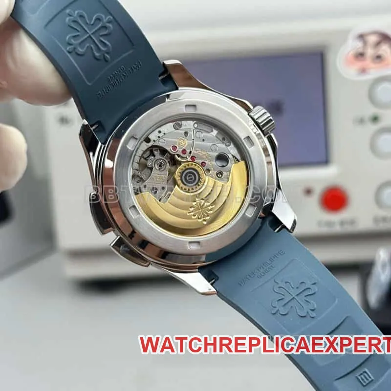 PP factory Patek PhilippeAQUANAUTsuper gray blue dial grenade dual time zone 5164front live photo