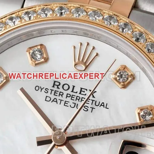 ARF FactoryRolex log 1:1super clonediamond bezel31mm intergold five-lattice chain link278381front live photo