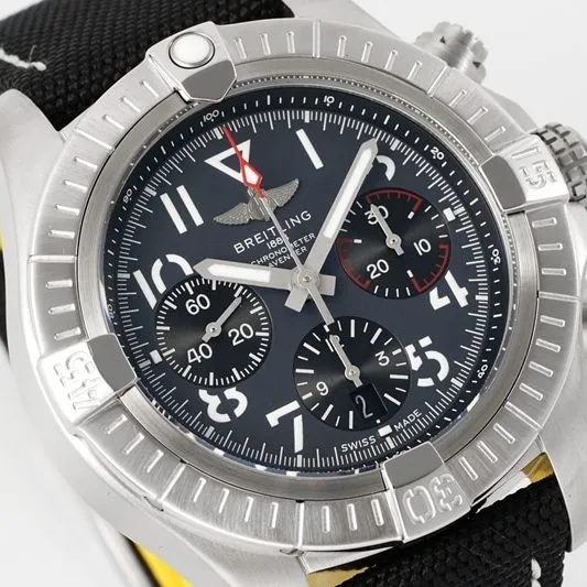 BLS factory Breitling Avengers top-tier watch B01chronograph2024 latest style black dial nylon bracelet back detail 1