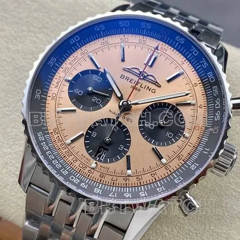 watch BreitlingBLS factory aviation chronograph copper plate steel bracelet model front live photo