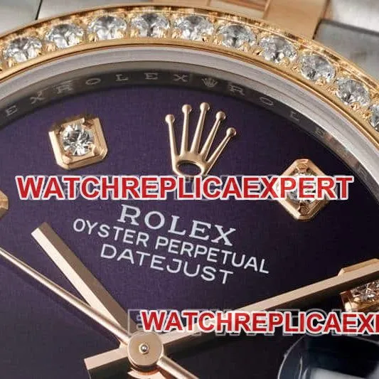 ARF FactoryRolex log top-tier 1:1high-quality purple plate diamond bezel31mm intergold five-lattice chain link278381front live photo