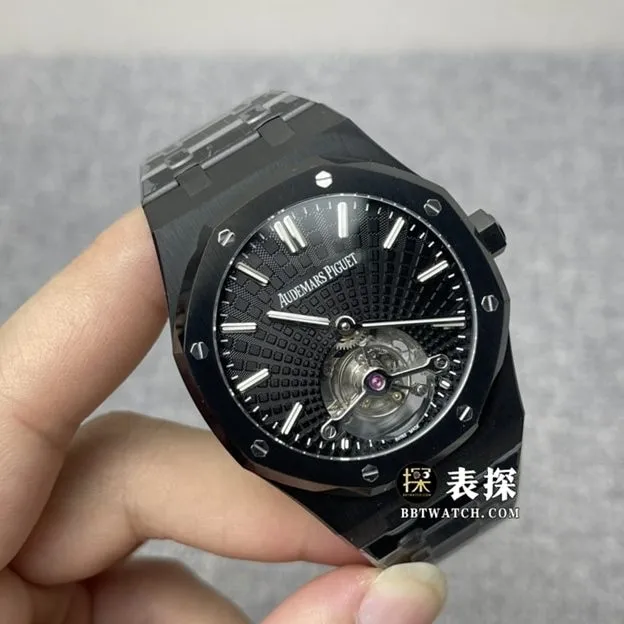 R8 factory Audemars PiguetRoyal Oak26522CE.OO.1225CE.01top-tier 1:1super watch men's black dialtourbillon picture and price front live photo
