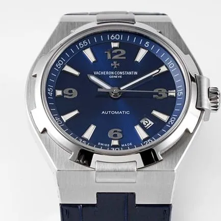 8F factory top-tier watch Vacheron Constantinautomatic movement Across the World series men's blue dialsteel bracelet watch front view