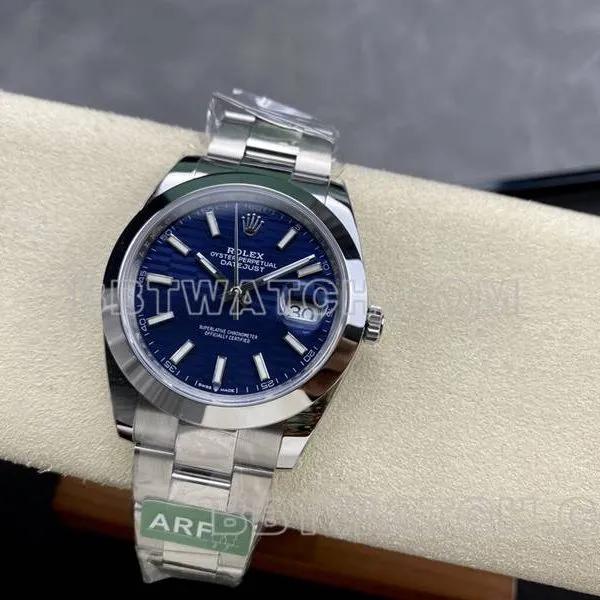 Rolex watch ARF Factory log 41mm aperture blue dial3235 steel bracelet front live photo